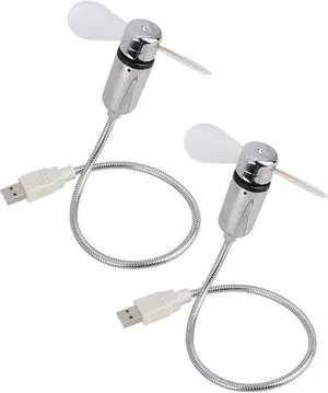 USB Fan with LED Clock Lighting, Mini Gooseneck Rechargeable Desk Fan, Time & Temperature Display, Portable Quiet Cooling Gadget for Home Office Laptop Travel (2pcs) USB Fan with LED Clock Lighting, Mini Gooseneck Rechargeable Desk Fan, Time & Temperature Display, Portable Quiet Cooling Gadget for Home Office Laptop Travel (2pcs)