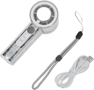 Ice Cooling Handheld Turbine Fan Transparent USB Rechargeable 100 Speed Adjustable 13000rpm High Speed Handheld Ice Cooler Fan for Summer 3000mah Ice Cooling Handheld Turbine Fan Transparent USB Rechargeable 100 Speed Adjustable 13000rpm High Speed Handheld Ice Cooler Fan for Summer 3000mah