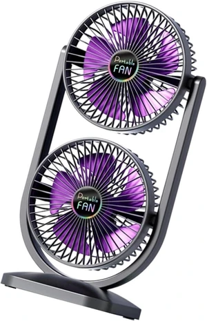 Twin Oscillating Fan Lightweight ABS Construction 3 Modes for Indoor Outdoor Slip Proof Base Fan Twin Oscillating Fan Lightweight ABS Construction 3 Modes for Indoor Outdoor Slip Proof Base Fan