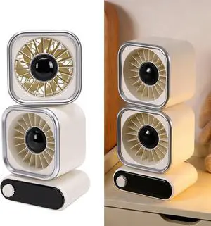 Qinlorgo Dual Head Oscillating Table Fan, 100 Speed Adjustable Portable Small Table Fan with 360 Rotatable Heads LED Display 4000mAh Battery for Home Office Bedroom Qinlorgo Dual Head Oscillating Table Fan, 100 Speed Adjustable Portable Small Table Fan with 360 Rotatable Heads LED Display 4000mAh Battery for Home Office Bedroom