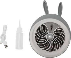 Mini Desktop Fan with Humidifying Mist Spray, Portable and Compact, 5V Power - Dual Function Cooling and Hydration, Quiet Operation for Home and Office (Gray Rabbit) Mini Desktop Fan with Humidifying Mist Spray, Portable and Compact, 5V Power - Dual Function Cooling and Hydration, Quiet Operation for Home and Office (Gray Rabbit)