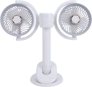 AYNEFY on Fan Dual Head Rechargeable, Electric Car Fans 360 Rotatable Brushless Motor Portable Desk Fan USB Rechargeable Personal with LED Lights for Bedroom, Offic AYNEFY on Fan Dual Head Rechargeable, Electric Car Fans 360 Rotatable Brushless Motor Portable Desk Fan USB Rechargeable Personal with LED Lights for Bedroom, Offic