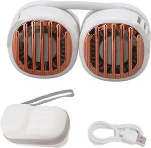 USB Charging Neck Fan, Dual Fans Hands Free, Foldable Portable Green - Super Airflow, Lightweight ABS Material, Ideal for Outdoor and Travel Use (White) USB Charging Neck Fan, Dual Fans Hands Free, Foldable Portable Green - Super Airflow, Lightweight ABS Material, Ideal for Outdoor and Travel Use (White)