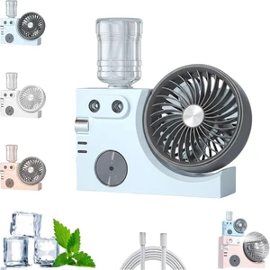 2026 New Portable USB Rechargeable Misting Table Fan, Mini Desktop Cooling Air Circulator with Mist Spray, 3 Speeds, Adjustable Angle for Office Home Dorm Bedroom Outdoor Travel (1pcs Blue) 2026 New Portable USB Rechargeable Misting Table Fan, Mini Desktop Cooling Air Circulator with Mist Spray, 3 Speeds, Adjustable Angle for Office Home Dorm Bedroom Outdoor Travel (1pcs Blue)