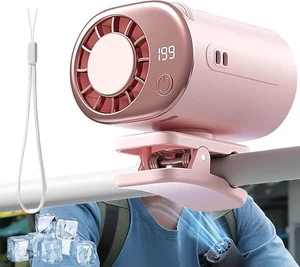 2026 Car Clip On Air Conditioner Fan with LED Display - USB Rechargeable Personal Cooling Fan, 16 Semi-Cooling Wide Clamp Detachable for Car, Office Work, Outings(Pink) 2026 Car Clip On Air Conditioner Fan with LED Display - USB Rechargeable Personal Cooling Fan, 16 Semi-Cooling Wide Clamp Detachable for Car, Office Work, Outings(Pink)