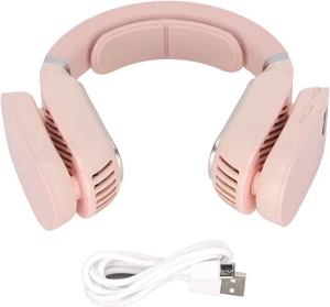 2 in 1 Portable Hanging Neck Fan for Cooling and Heating, 6 Levels, Suitable for Summer Winter, ABS Silicone Metal, for Camping Hiking Working Out (Pink) 2 in 1 Portable Hanging Neck Fan for Cooling and Heating, 6 Levels, Suitable for Summer Winter, ABS Silicone Metal, for Camping Hiking Working Out (Pink)