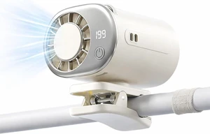 2026 Car Clip On Fan With LED Display, 360° Rotation, 200 Speeds, 2000mAh USB Rechargeable, Dual Air Outlets For Backseat Baby Cooling(White) 2026 Car Clip On Fan With LED Display, 360° Rotation, 200 Speeds, 2000mAh USB Rechargeable, Dual Air Outlets For Backseat Baby Cooling(White)