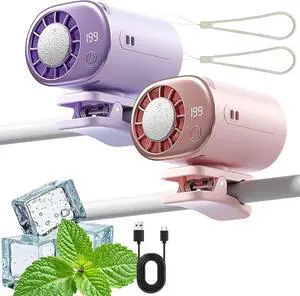 Car Clip on Air Conditioner Fan with LED Display 360° Rotation, Portable Silent Mini Bladeless Electric Fan, Car Fans That Blow Cold Air Back Seat(Pink purple) Car Clip on Air Conditioner Fan with LED Display 360° Rotation, Portable Silent Mini Bladeless Electric Fan, Car Fans That Blow Cold Air Back Seat(Pink purple)