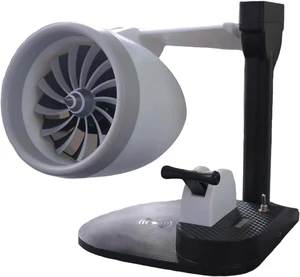 EHJRE Engine Fan Model with Cordless Charging Turbofan Engine Display Desk Gadget with LED Lights Rotating Blades Ornament Features Cordless Charging and, Blue Lights EHJRE Engine Fan Model with Cordless Charging Turbofan Engine Display Desk Gadget with LED Lights Rotating Blades Ornament Features Cordless Charging and, Blue Lights