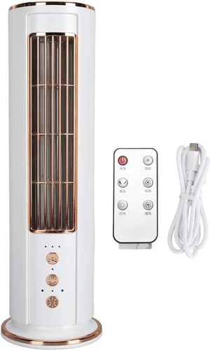 Rechargeable Bladeless Desk Fan, 3 Speed USB Rechargeable Tower Fan with Remote Control for Home Office Summer Use Rechargeable Bladeless Desk Fan, 3 Speed USB Rechargeable Tower Fan with Remote Control for Home Office Summer Use