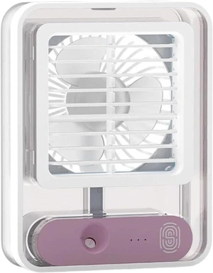 Cooling Fan For Home Office Travel Portable Mini Air Conditioner LED Night Light Quiet Electric USB Water Misting Fan For Home(Purple) Cooling Fan For Home Office Travel Portable Mini Air Conditioner LED Night Light Quiet Electric USB Water Misting Fan For Home(Purple)