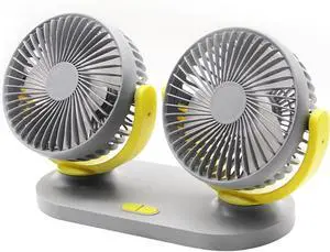 Dual Head Car Fan for Mini Countryman 2011-2025 SUV 5-Seater, 3-Speed USB Vehicle Fan Portable Strong Adhesive Mount Auto Cooling Fan,Gray-Yellow Dual Head Car Fan for Mini Countryman 2011-2025 SUV 5-Seater, 3-Speed USB Vehicle Fan Portable Strong Adhesive Mount Auto Cooling Fan,Gray-Yellow
