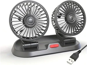 5V 12V 24V Car Cooling Fan 360° Adjustable Dual Head Air Fan USB 2Speeds Automotive Electric Fan For Dashboard RV Truck(USB 5V) 5V 12V 24V Car Cooling Fan 360° Adjustable Dual Head Air Fan USB 2Speeds Automotive Electric Fan For Dashboard RV Truck(USB 5V)