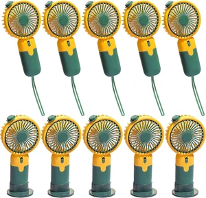 10 Pcs USB Rechargeable Fan, Handheld Mini Fan, 6.1 in, 1-3H Battery, Green Personal Fan, Desk Fan for Dorm, Office 10 Pcs USB Rechargeable Fan, Handheld Mini Fan, 6.1 in, 1-3H Battery, Green Personal Fan, Desk Fan for Dorm, Office