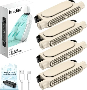 Car Seat Fan, Portable Car Fans for Backseat for Kids, USB Rechargeable Backseat Neck Cooling Air Conditioner Cooler Vent Clip on Fan with 3 Adjustable Wind Speeds Device for All Cars(Beige,4PCS) Car Seat Fan, Portable Car Fans for Backseat for Kids, USB Rechargeable Backseat Neck Cooling Air Conditioner Cooler Vent Clip on Fan with 3 Adjustable Wind Speeds Device for All Cars(Beige,4PCS)