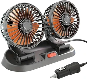Car Fan 5V 12V 24V Car Cooling Fan 360° Adjustable Dual Head Air Fan USB 2Speeds Automotive Electric Fan For Dashboard RV Truck(2 Head 24V Car cigar) Car Fan 5V 12V 24V Car Cooling Fan 360° Adjustable Dual Head Air Fan USB 2Speeds Automotive Electric Fan For Dashboard RV Truck(2 Head 24V Car cigar)