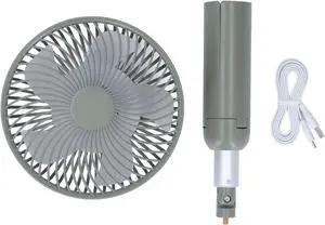 Desk Fan with Telescopic Support, USB Rechargeable Portable Handheld Standing Fan Green - Automatic Shaking Head, Detachable Mesh Cover, Ideal for Office and Outdoor Use (Green) Desk Fan with Telescopic Support, USB Rechargeable Portable Handheld Standing Fan Green - Automatic Shaking Head, Detachable Mesh Cover, Ideal for Office and Outdoor Use (Green)