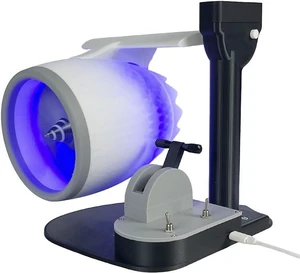 USB Desktop Fan with Adjustable Airflow and Temperature Control, for Humidifier and Model Aircraft Applications, Blue Light USB Desktop Fan with Adjustable Airflow and Temperature Control, for Humidifier and Model Aircraft Applications, Blue Light