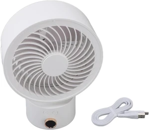 Air Circulator Desk Fan, Battery Operated Portable USB Rechargeable, 4H Timer, Oscillating Table Fan, Apricot - Wide Coverage, Nature Wind Simulation, Ideal for Home and Travel (White) Air Circulator Desk Fan, Battery Operated Portable USB Rechargeable, 4H Timer, Oscillating Table Fan, Apricot - Wide Coverage, Nature Wind Simulation, Ideal for Home and Travel (White)