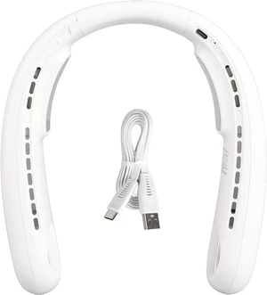 Hanging Neck Fans Portable Semiconductor Dual Cooling 3 Wind Speed Adjustable Mini USB Charging Neck Cooling Fan (White) Hanging Neck Fans Portable Semiconductor Dual Cooling 3 Wind Speed Adjustable Mini USB Charging Neck Cooling Fan (White)