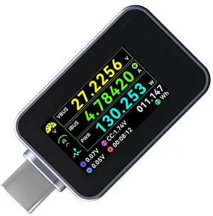 USB C Meter Tester Current Tester USB C Battery Checker Current Voltmeter Ammeter Detector Mobile Digital Power Meter for Laptop USB C Meter Tester Current Tester USB C Battery Checker Current Voltmeter Ammeter Detector Mobile Digital Power Meter for Laptop