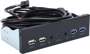 Front Panel 2 Ports USB 3.0 + 2 Ports USB 2.0 Internal USB Type-C Hub Floppy Bay Front Panel for Computer PC Front Panel 2 Ports USB 3.0 + 2 Ports USB 2.0 Internal USB Type-C Hub Floppy Bay Front Panel for Computer PC