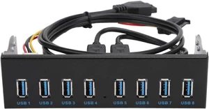 Front Panel USB 3.0 Hub 8 Port, 19 Pin to 8 Port USB 3.0 Hub for PC, Optical Drive Extension Adapter for Computer Case Bay Front Panel USB 3.0 Hub 8 Port, 19 Pin to 8 Port USB 3.0 Hub for PC, Optical Drive Extension Adapter for Computer Case Bay