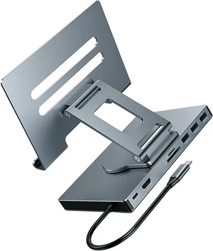 1 Foldable Rotating USB C Dock Stand PD100W Charging Aluminum Alloy Cooling Gigabit Ethernet 3.5mm Slip-Proof Base USB C Adapter with Stand 1 Foldable Rotating USB C Dock Stand PD100W Charging Aluminum Alloy Cooling Gigabit Ethernet 3.5mm Slip-Proof Base USB C Adapter with Stand