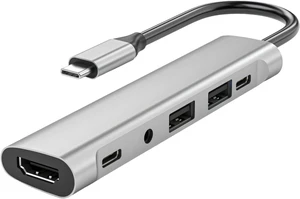 6 in 1 USB C Docking Station Multiport Adapter Multiple Port 3.5mm PD60W HDTV 2xUSB2.0 Dock Station for Notebook Laptop USB C Dock 6 in 1 USB C Docking Station Multiport Adapter Multiple Port 3.5mm PD60W HDTV 2xUSB2.0 Dock Station for Notebook Laptop USB C Dock