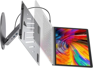 Ergonomic Turn Laptop Holder Integrated with Multi Port USB C Hub for Work Area Setup USB C Docking Station with Stand Ergonomic Turn Laptop Holder Integrated with Multi Port USB C Hub for Work Area Setup USB C Docking Station with Stand