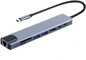 USB C Hub Type C 3.1 to 4K HD Adapter with RJ45 SD TF Card Reader PD Fast Charge Compatible with Notebook Laptop Computer USB C Hub Type C 3.1 to 4K HD Adapter with RJ45 SD TF Card Reader PD Fast Charge Compatible with Notebook Laptop Computer