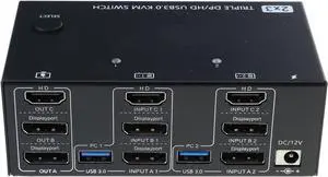 High Switcher and HDTV2.1, USB3.0 Interfaces, Up to 8K Resolution for Triple Screen Switcher High Switcher and HDTV2.1, USB3.0 Interfaces, Up to 8K Resolution for Triple Screen Switcher