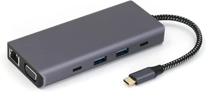 10 in 1 USB C to VGA Aluminum TF Card Reader USB3.0 USB2.0 Port HDTV RJ45 Extender Docking Station for Desktop Aluminum USB C 10 in 1 USB C to VGA Aluminum TF Card Reader USB3.0 USB2.0 Port HDTV RJ45 Extender Docking Station for Desktop Aluminum USB C