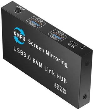 Plugs and Play USB3.0 KVM Switching Allows Keyboards Control on 2 Computers Simultaneously Fast Speed Data Transfer Switching Plugs and Play USB3.0 KVM Switching Allows Keyboards Control on 2 Computers Simultaneously Fast Speed Data Transfer Switching