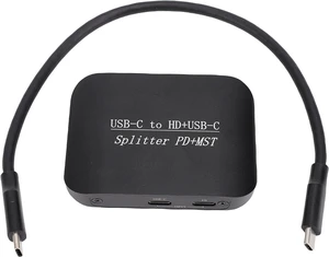 Type C to HD Type C Splitter Adapter High Performance 4K 60Hz Dual Display Multimedia Converter with PD Charging for Laptop PC Iron Shell Type C to HD Type C Splitter Adapter High Performance 4K 60Hz Dual Display Multimedia Converter with PD Charging for Laptop PC Iron Shell