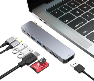 BHHB M82 USB C Hub Adapter for MacBook Pro Air Docking Station 8-in-2 for Mac Book Accessories Dongle 4K@30Hz HDMI, Thunderbolt 4/3, USB 3.0, SD/TF, USBC Dock Multiport Adapter for Mac M5 M4 M3 M2 M1 BHHB M82 USB C Hub Adapter for MacBook Pro Air Docking Station 8-in-2 for Mac Book Accessories Dongle 4K@30Hz HDMI, Thunderbolt 4/3, USB 3.0, SD/TF, USBC Dock Multiport Adapter for Mac M5 M4 M3 M2 M1