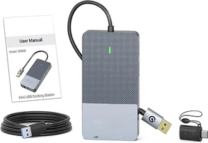 USB Hub Triple Display Dock 11 in 1 with VGA Card Slots USB 3.0 Headphone Splitter Multiport Docking Station for Laptops USB Hub Triple Display Dock 11 in 1 with VGA Card Slots USB 3.0 Headphone Splitter Multiport Docking Station for Laptops