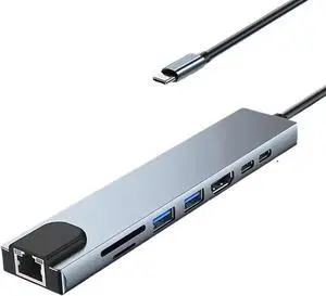 USB C Hub Type C 3 1 to 4K HDMI Adapter USB 3 0 Docking Station Type C Splitter with RJ45 SD TF Card Reader PD Compatible with Laptop USB C Hub Type C 3 1 to 4K HDMI Adapter USB 3 0 Docking Station Type C Splitter with RJ45 SD TF Card Reader PD Compatible with Laptop