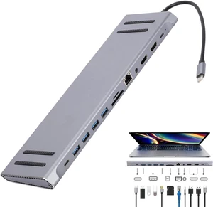 PC Docking Station - Laptop Dock USB C Dock,PC USB Extender, Expansion Hub Computer, C Adapter, Type C Dongle PC Docking Station - Laptop Dock USB C Dock,PC USB Extender, Expansion Hub Computer, C Adapter, Type C Dongle