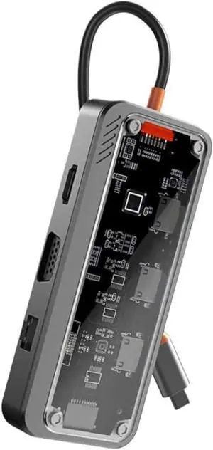USB C Hub 10 in 1 Docking Station Type-C to PD HD USB3.0 X 3 SD TF Ethernet RJ45 1000M VGA Audio 3.5mm Compatible with M1 M2 USB C Hub 10 in 1 Docking Station Type-C to PD HD USB3.0 X 3 SD TF Ethernet RJ45 1000M VGA Audio 3.5mm Compatible with M1 M2