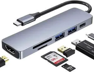 USB 3.0 Type C Hub to HDMI Adapter 4K Thunderbolt 3 USB C Hub with USB 3.0 TF SD Reader Slot PD Compatible with Pro Air Mate USB 3.0 Type C Hub to HDMI Adapter 4K Thunderbolt 3 USB C Hub with USB 3.0 TF SD Reader Slot PD Compatible with Pro Air Mate