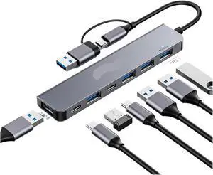 USB HUB 4-7 Port USB TY>pe C to USB 3 HUB Splitter Expansion Docking Station Aluminum OTG Adapter Computer Accessories(8-Port USBA 3.0) USB HUB 4-7 Port USB TY>pe C to USB 3 HUB Splitter Expansion Docking Station Aluminum OTG Adapter Computer Accessories(8-Port USBA 3.0)