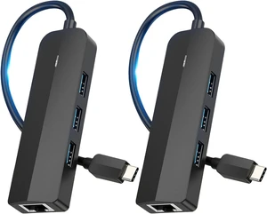 USB C to RJ45 Adapter 5Gbps Type to 3 Port USB3.0 + Rj45 Docking Station and Stable Gigabit Ethernet Connection Type to Ethernet Converter USB C to RJ45 Adapter 5Gbps Type to 3 Port USB3.0 + Rj45 Docking Station and Stable Gigabit Ethernet Connection Type to Ethernet Converter