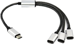 USB C Male to 3 USB C Female Splitter Cord Converter Multiple Hubs USB C Port Hub Charger Power Split Adapter USB C Male to 3 USB C Female Splitter Cord Converter Multiple Hubs USB C Port Hub Charger Power Split Adapter