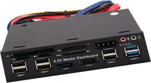 5.25 Inch USB 3.0 Hub with Card Reader for PC Front Panel - USB 3.0/2.0 Ports for Computer Case Optical Drive Bay 5.25 Inch USB 3.0 Hub with Card Reader for PC Front Panel - USB 3.0/2.0 Ports for Computer Case Optical Drive Bay