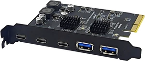 PCIE USB Expansion Card Expand Connectivities Fast Data Transfer C/Port 2USB Type-a+3Type C 5Port Hubs Speed PCIE USB Expansion Card Expand Connectivities Fast Data Transfer C/Port 2USB Type-a+3Type C 5Port Hubs Speed