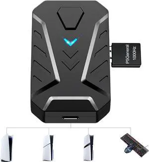 Keyboard and Mouse Adapter for PS5/PS5 Slim/PS5 Pro with P5 General Adapter, 1000Hz Ultra-Low Lag Console Converter for PlayStation 5 Supports Adjust Mouse Sensitivity, Change Default Key, Plug & Play Keyboard and Mouse Adapter for PS5/PS5 Slim/PS5 Pro with P5 General Adapter, 1000Hz Ultra-Low Lag Console Converter for PlayStation 5 Supports Adjust Mouse Sensitivity, Change Default Key, Plug & Play