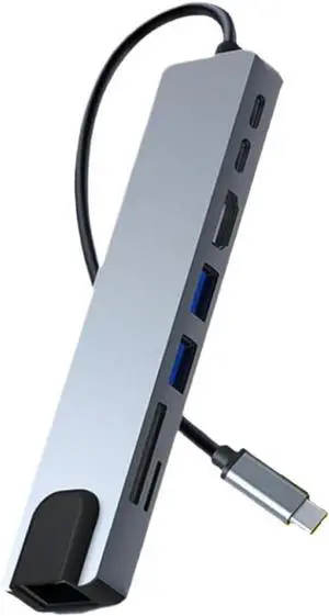 USB C Docking Station 8 in 1 USB C Hub Type C 3 1 to HDMI Adapter 4K30Hz with RJ45 SD TF Card Reader PD USB 3 0 Hub Compatible with Laptop USB C Docking Station 8 in 1 USB C Hub Type C 3 1 to HDMI Adapter 4K30Hz with RJ45 SD TF Card Reader PD USB 3 0 Hub Compatible with Laptop