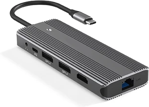 11 in 1 USB C Docking Station HDTV 4K@60Hz DisplayPort Gigabit Ethernet USB 3.0 Card Reader PD100W Charging USB C Ethernet 11 in 1 USB C Docking Station HDTV 4K@60Hz DisplayPort Gigabit Ethernet USB 3.0 Card Reader PD100W Charging USB C Ethernet