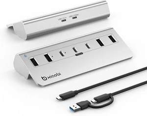 USB C Hub,Powered USB Hub with 5V 3A Power Adapter, 10Gbps USB Splitter with 4 USB-A and 3 USB-C Ports, 7-Port Type C Multiport Adapter for MacBook Air/Pro, iPhone 16/15, Laptop and More(Silver) USB C Hub,Powered USB Hub with 5V 3A Power Adapter, 10Gbps USB Splitter with 4 USB-A and 3 USB-C Ports, 7-Port Type C Multiport Adapter for MacBook Air/Pro, iPhone 16/15, Laptop and More(Silver)